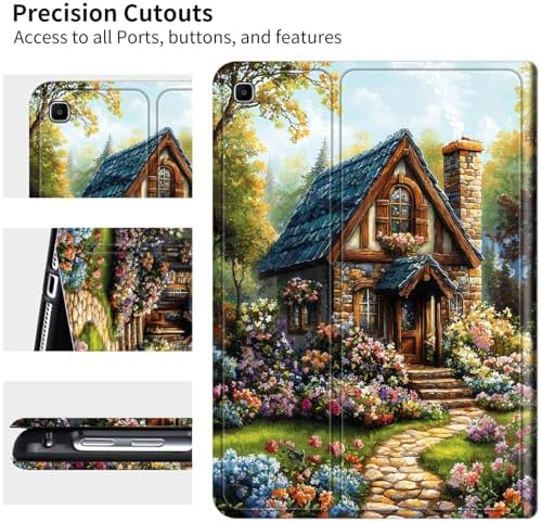 for Samsung Galaxy Tab A 8.4" 2020 (SM-T307) Case | Slim Leather Smart Cover with Multi-Angle Anti-Slip Stand [Auto Wake/Sleep] Shell for Women Men, Garden Castle