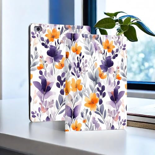 for Microsoft Surface Pro X/Pro X Plus-13 2019/2020/2021/2024 Tablet Case,Auto Wake/Sleep,Adjustable Stand Protective Cover - Watercolor Floral