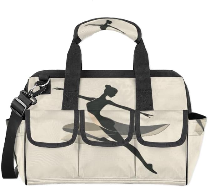 Ballerina Heavy Duty Tool Bag 14.8 Inch Dance Ballet Portable Soft Tool Box Organizer Storage with Adjustable Shoulder Strap