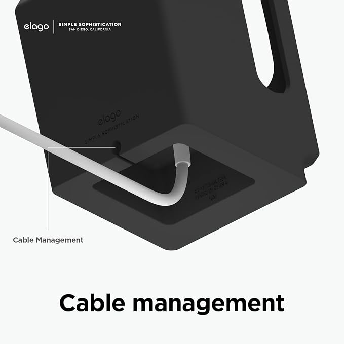 elago W3 Stand for All Apple Watch Series | Ultra3/Ultra2/Ultra/11/10/9/8/7/6/5/4/3/2/1/SE3/SE2/SE1, 49mm, 46mm, 45mm, 44mm,42mm (Black)