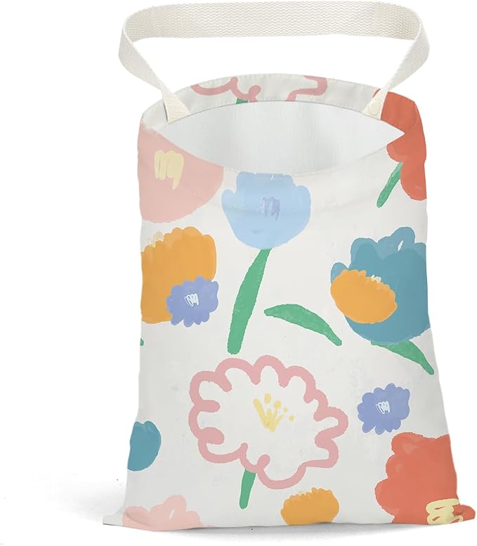 Car Trash Bag Car Garbage Bag Hanging Cars Trash Can Spring Decor Waterproof Cars Back Seat Organizer for Vehicle Travelling Camping Doodle Flower Decor