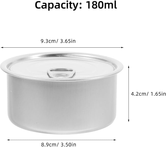 iplusmile 180Ml Airtight Aluminum Food Storage Cans with Lids 10 Pack Empty Sealed Tea Tins Portable Refillable Containers for Pet Food Snacks Travel Outdoor