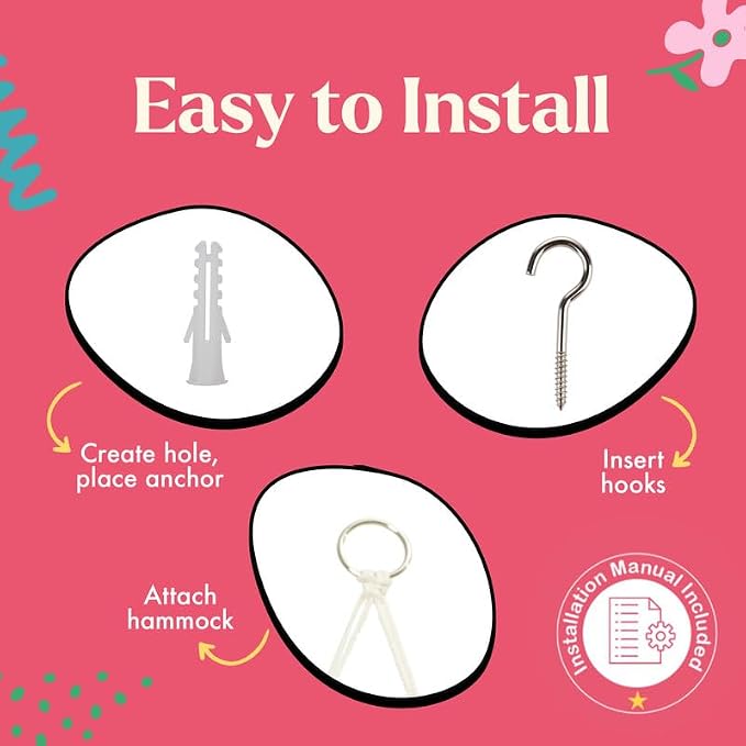 Stuffed Animal Storage Macrame Hammock, Large - Boho Room Decor Toy Storage - Corner Hanging Plushie Stuffed Animal Net Organizer (Dark Blue)