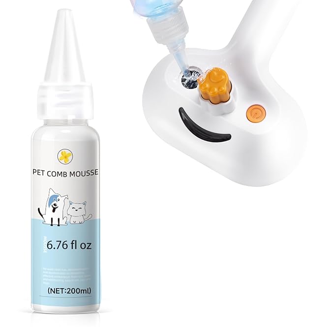 Pet Steam Brush for Dog & Cat – 3-in-1 Spray Hair Removal for Grooming, Softens Fur & Reduces Static 1*Shampoo(Steam Brush not Included)
