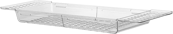 Expandable Rectangular Bathtub Tray Caddy Pet Foldable Organizer | Lightweight Space-saving Design, Retractable Fit for Travel and Bathroom Use, Multifunctional Rectangular Layout