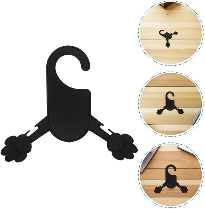 30pcs Pet Clothing Hanger Plastic Black Small Rack for Cat and Puppy | Anti-skid Design, Wear-resistant Build, Spacesaving Organizer for Pet Outfits, Modern Minimalist Style