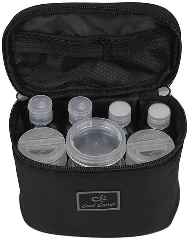 Camping Spice Set, Outdoor Condiment Kit with PET Bottles and Oxford Bag, Portable Seasoning Organizer for Hiking Backpacking Travel BBQ