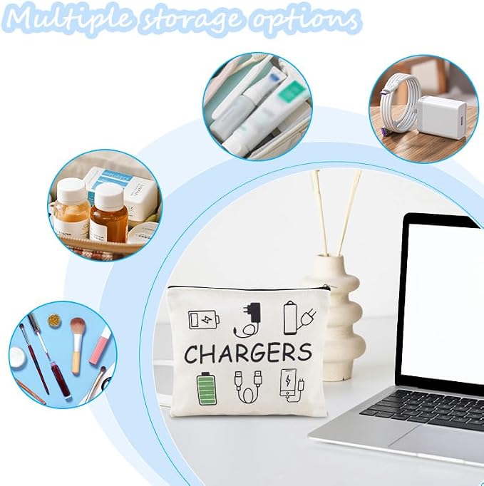 Sisadodo Charging Cable Organizer Travel Bag Toiletry Makeup Cosmetic Bags Medicine Med Toiletry Bag Pouch Diabetic Gifts Bags