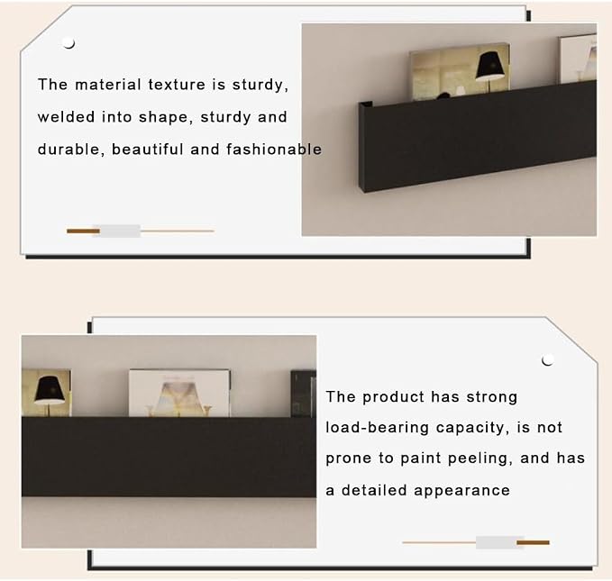 Magazine Holder Wall Mounted, Set of 3, Metal Floating Book Shelves with Built-in Illuminated LED Light, Decorative Display Shelf, for Living Room, Bedroom, Bathroom ( Color : Gold , Size : 120x5x20cm