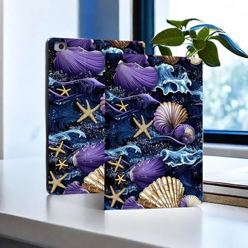for Microsoft Surface Pro 11/10/9-13" 2024/2022 Tablet Case,Auto Wake/Sleep,Adjustable Stand Protective Cover - Ocean Shell Starfish