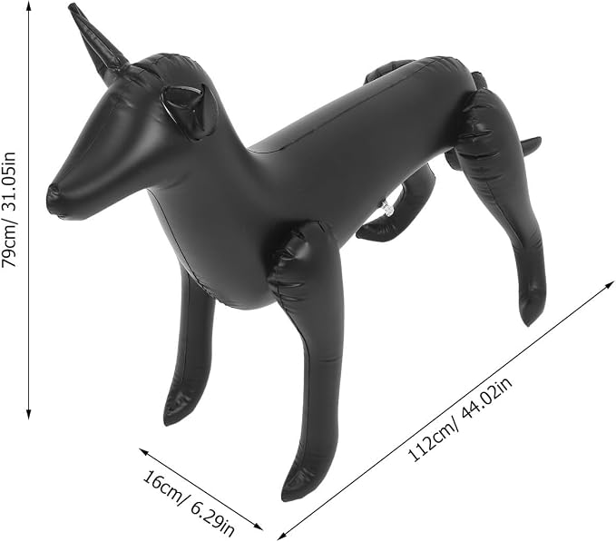 Inflatable PVC Dog Mannequin Display Stand 0.25mm Thick Large Black | Pet Apparel Showcase, Soft Lightweight Portable Build, Easy Inflate and Deflate for Retail Counter Use