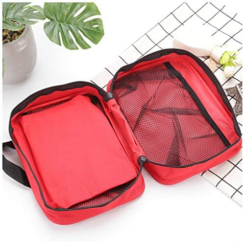 First Aid Bag First Aid Kit Empty Medical Storage Bag Red Trauma Bag for Emergency First Aid Kits Car Workshop Cycling Outdoors (Red 1PC)