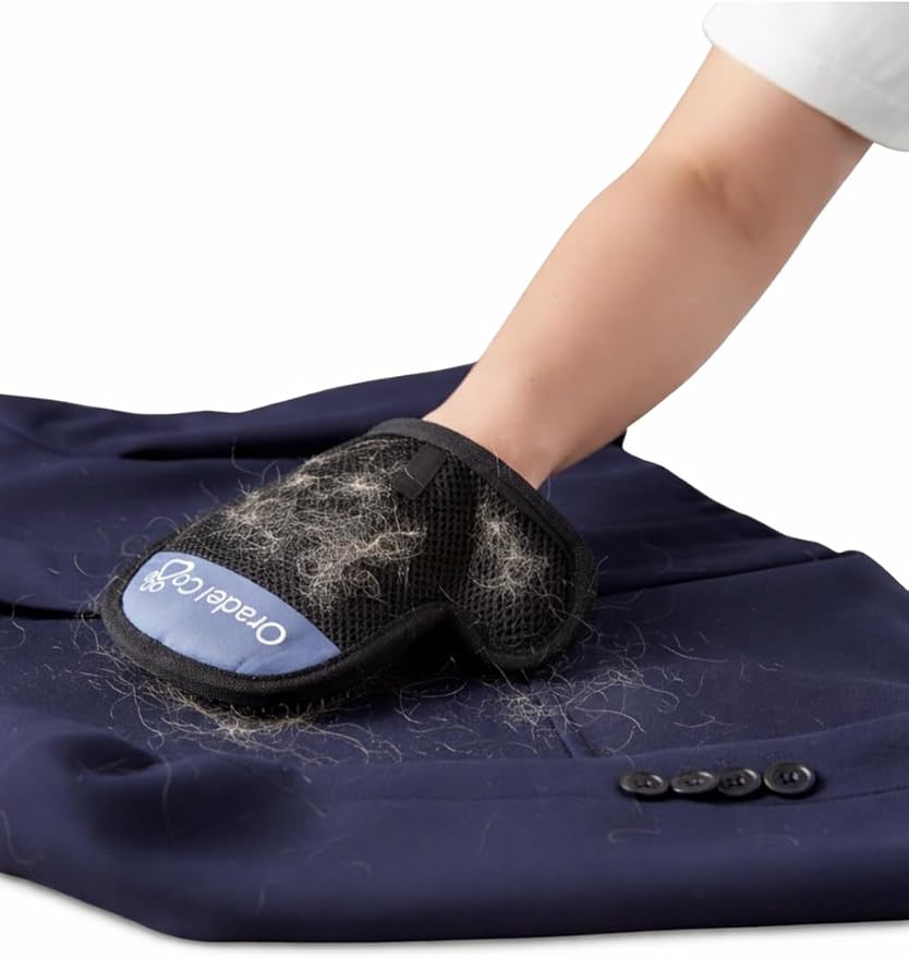 Pet Hair Removal Gloves 2 Pack – Reusable Dog & Cat Hair Remover for Furniture, Couch, Clothes & Car Seats – Electrostatic Fur Remover for Upholstery & Home Cleaning