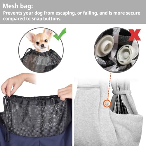 CUBY Dog and Cat Sling Carrier - Hands Free Reversible Pet Papoose Bag - Soft Pouch and Tote Design - Suitable for Puppy, Small Dogs Cats Outdoor