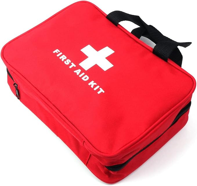 First Aid Bag First Aid Kit Empty Medical Storage Bag Red Trauma Bag for Emergency First Aid Kits Car Workshop Cycling Outdoors (SNL Red 1PC)