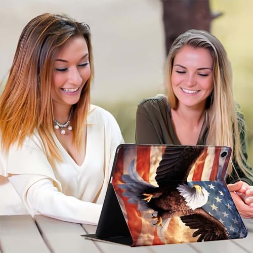 for Samsung Galaxy Tab A 10.1 Tablet Case 2016(SM-T580 T585 T587, Not for 2019 Model),Premium Leather Folio Stand Auto Wake/Sleep,Multiple Viewing Stand,American Flag Eagle
