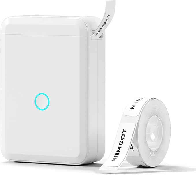 NIIMBOT D110 Label Maker, Bluetooth Printer with Multiple Templates, White | Easy to Use, Available for Phone, Portable Label Maker for Office School Home Organization, Rechargeable