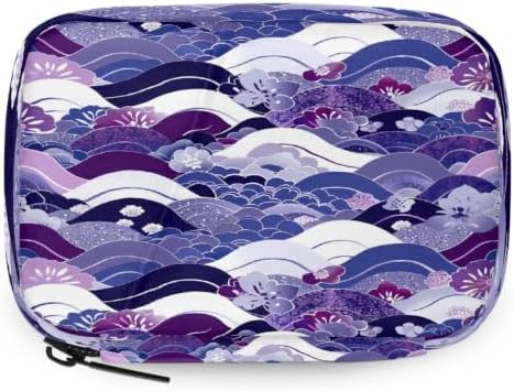 Travel Pill Organizer Purple Wave Flower Texture Small Pill Case