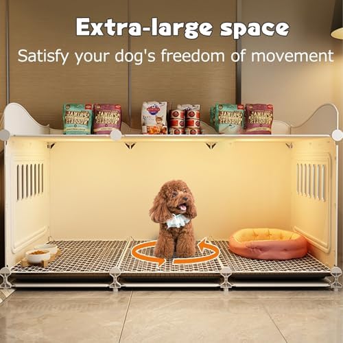 Portable Dog Crate with Wheels and Top Shelving, Easy to Install and Clean, Ideal for Puppy and Small to Medium Dogs, Durable Enclosure for Home or Travel(75 * 49 * 59cm)