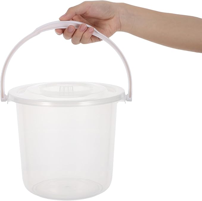 Clear Plastic Storage Bucket with Handle and Secure Lid Portable Transparent Pail for Pantry Dry Goods Craft Supplies Camping Gear Organizer and Laundry Utility