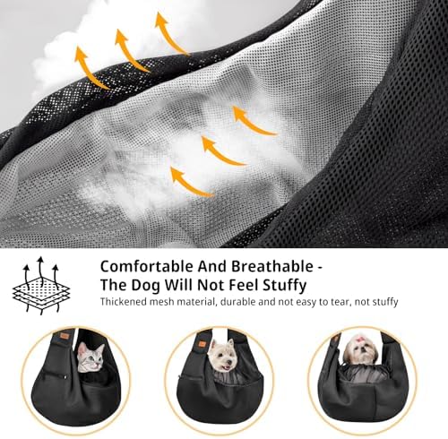 CUBY Dog and Cat Sling Carrier - Hands Free Reversible Pet Papoose Bag - Soft Pouch and Tote Design - Suitable for Puppy, Small Dogs Cats Outdoor