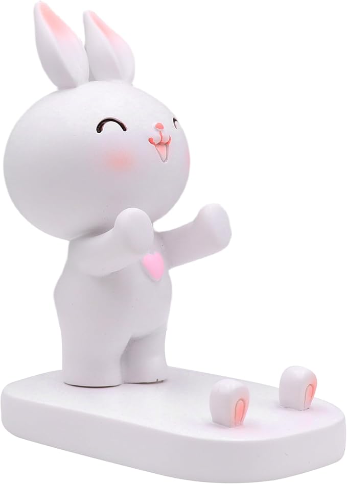 Cute Rabbit Cellphone Holder Stand Animal Smartphone Desk Stand for All Mobile Phones Bunny Phone Stand Desk Ornament