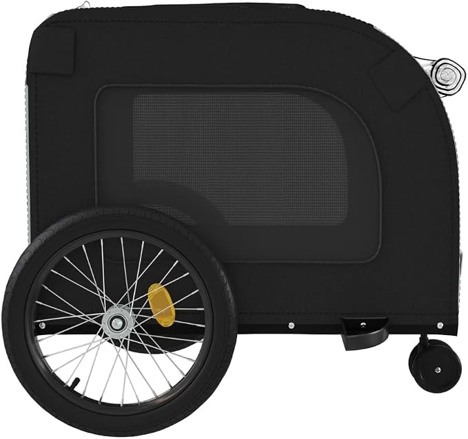 Pet Bike Trailer Orange and Gray Oxford Fabric Dog Bicycle Trailer with Iron Frame, 3-Wheel Pet Cargo Carrier for Small Dogs and Groceries, Includes Safety Flag and Reflectors