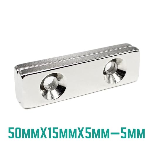 1/2/5/10/20PCS 50x15x5-5mm Long Strip Block Neodymium Holes 5mm Countersunk Quadrate Permanent NdFeB 50 * 15 * 5-5 m Magnets(20PCS)