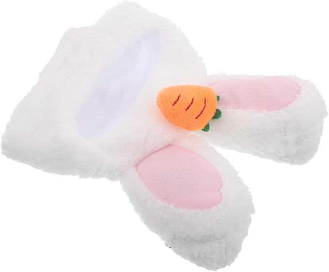 Easter Pet Bunny Ears Headband for Cats and Kittens White Polyester | Lightweight, Breathable Wear, Easy, Cute Holiday Celebrations and Cosplay Accessory for Puppy Use