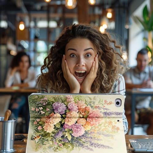 for Microsoft Surface Pro 11/10/9-13" 2024/2022 Tablet Case,Auto Wake/Sleep,Adjustable Stand Protective Cover - Watercolor Flower
