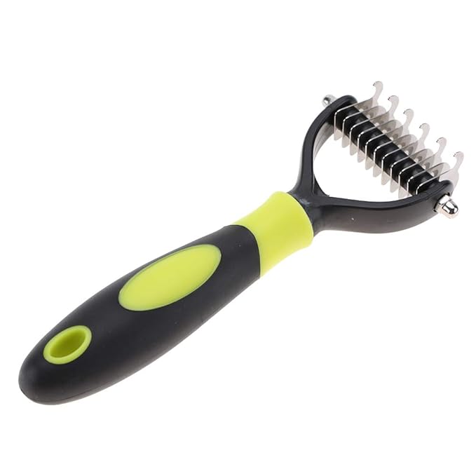 Deshedding Dog Brush, Cat Brush Dog Brush for Shedding Dog Rake Double Sided Undercoat Rake Comb for Detangling, Deshedding Pet Grooming Brush for Small, Medium Dogs and Cats