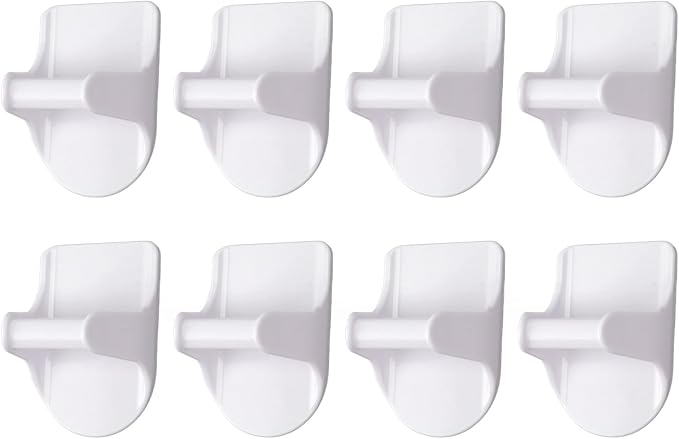 8 Pack Spray Bottle Holder Wall Mount with Strong Adhesive ABS Hanger for Cabinet Organization and Space Saving Storage