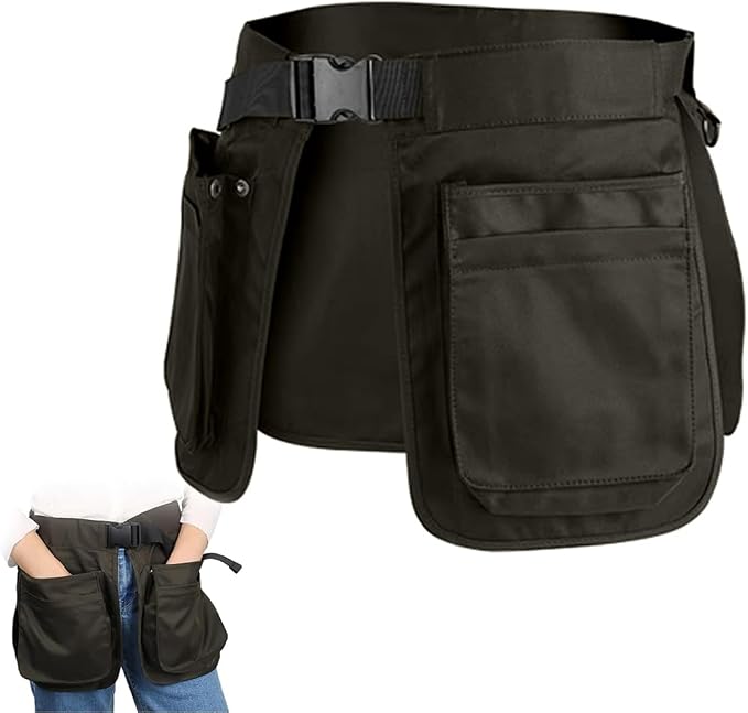 Dog Trainer Apron with 6 Pockets Adjustable Pet Handler Clothing Large Capacity Work Apron Multipurpose Waiter Apron Hair Stylist Waist Bag Garden Tool Organizer Dark-Green