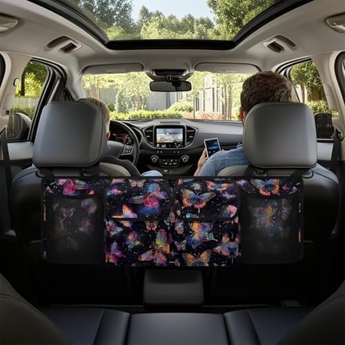 Dreaweet Butterfly Car Trunk Organizer,Hanging Car Back Seat Storage Bag Multipurpose Waterproof Trunk Organizer Car Trunk Storage and Decorative Accessories