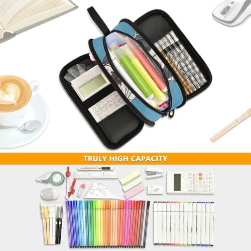 Pencil Case with Handle, Large Capacity Zipper Pencil Bag with 3 Compartments,Dog Seamless French Bulldog Vector Pet Puppy Cartoon Gift Pencil Pouch Organizer for Teen Girls Boy School&Colle