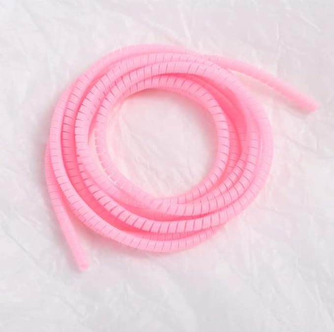 43inch Cable Charger Spiral Protector/Wire Repair/Pet Cord Protector/Headphone Saver, Cable Wrap for Phone Mac Charging Cable, USB Cable, Earphone (Pink)