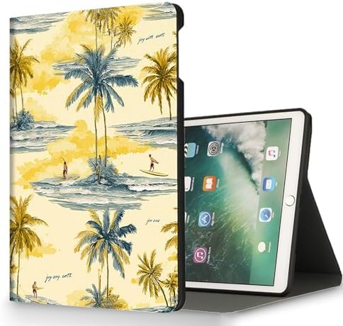 for Microsoft Surface Pro 8-13" 2021 Tablet Case,Auto Wake/Sleep,Adjustable Stand Protective Cover - Palm Surf Print