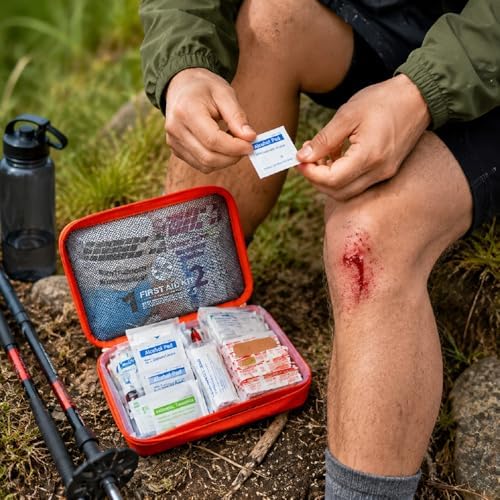 Mini First Aid Kit, 100 Pieces Small Waterproof Medical Bag - Waterproof Medical Kit for Travel, Home, Car, Camping, Hiking, Office, School, Emergency & Outdoor Survival