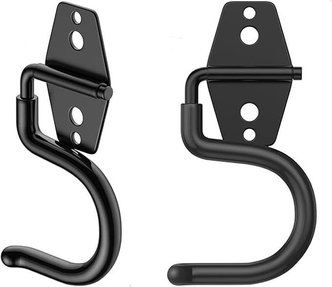 2 Pack Broom Holder Wall Mount Heavy Duty Mop Hanger with Screws Anchors Stand-Alone Hook Handle Grabber Gripper Organizer for Garage Storage Cleaning Tools Mops Garden Hammer Shovel
