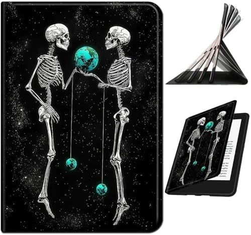 for Samsung Galaxy Tab A 10.1" 2019 SM-T510/T515/T517 Case | Slim Leather Smart Cover with Multi-Angle Anti-Slip Stand [Auto Wake/Sleep] Shell for Women Men, Skull Earth