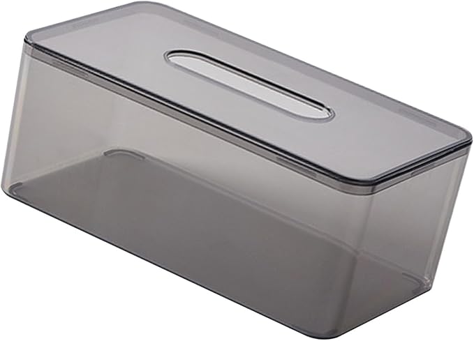 Yosoo Clear Tissue Dispenser Box Plastic Facial Tissue Napkin Organizer with Transparent Design for Living Room Office Hotel Restaurant