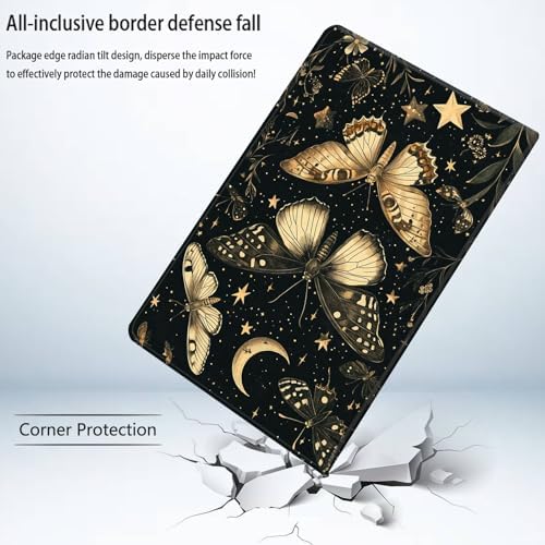 Bxgolkgd Tablet Case for Samsung Galaxy Tab A7 10.4 Inch (2020/2022),Shockproof Stand Cover with Heat Dissipation,Auto Wake/Sleep Function,Moon Butterfly
