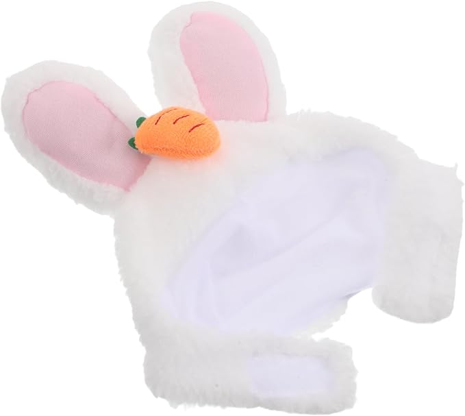 Pet Headwear Cat Rabbit Ear Hat for Small Dogs and Cats White Polyester | Bunny Ears Shape, Lightweight Breathable Wear, Easter and Halloween Parties