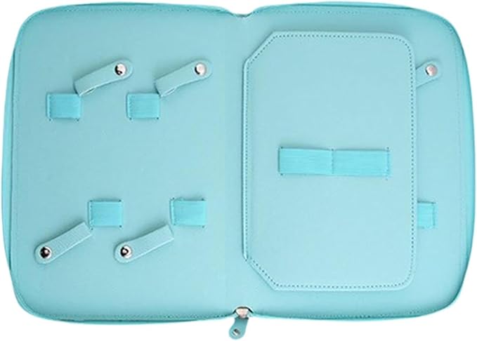 Pet Grooming Tool Storage Case Dog or Cat Grooming Supplies Dog Grooming Bag Portable PU Leather Storage Organizer Suitable for Professional Pet, Blue