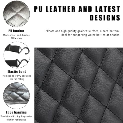 Ohleats Car Handbag Holder Between Seat, Leather Large Capacity Storage Pocket for Front Seat, Automotive Console Organizer Interior Backseat Barrier for Kids Pet, Car Accessories