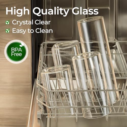 ComSaf Glass Storage Containers with Lids 0.5 Qt, 6 Pack Small Glass Jars | Small Glass Container, Spice Jar, Cookie, Candy, Family Snack Storage, Coffee Bar Organization, Size For Subpackage, BPA Free