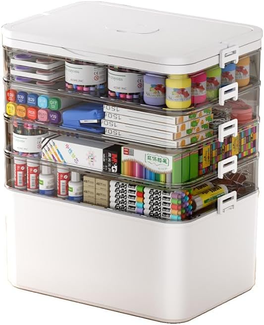 3-Tier Medicine Storage Organizer with Portable Pill Case, Portable First Aid Box with Removable Layers, Clear Medical Storage Container for Medicines, Vitamins & Emergency Supplies