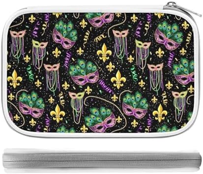 Women's Simple Thin Pencil Case Waterproof And Portable Perfect Organizer Box Vintage Masks Mardi Gras