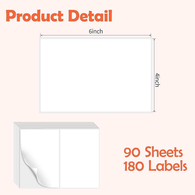 Homrelaxy 180 Pcs 4"x6" Large Labels for Storage Bins, Removable Tote Label | No Residue White Storage Bin Labels, Waterproof & Oil-Resistant & Tear-Resistant Stickers, For Plastic Bins, Boxes and Cases