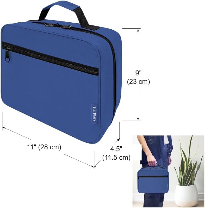 Large Pill Bottle Organizer & Medicine Bag for Travel, Blue | Prescription bottle organizer with 10 bottle pockets and padded storage for medication bottles, supplements, vitamins